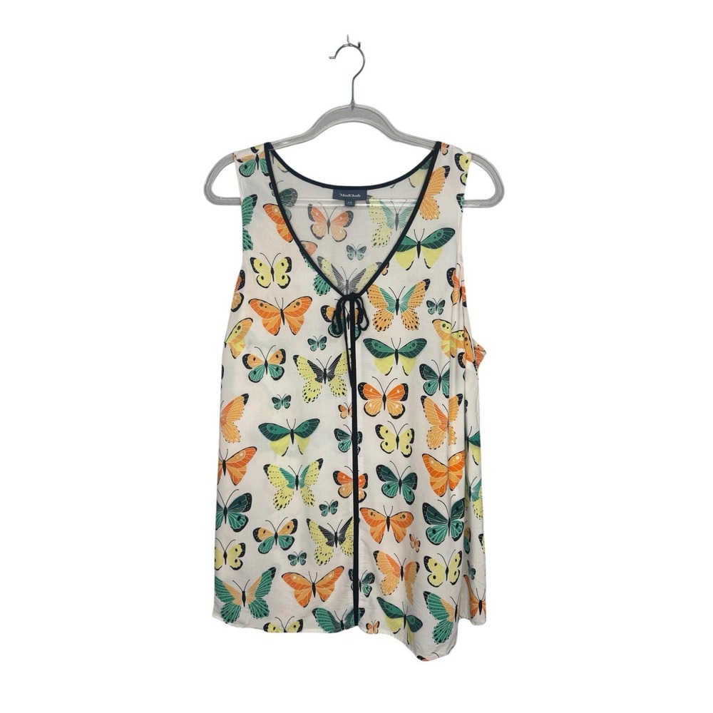 Modcloth Butterfly Tank Top Size 2X Sleeveless Shirt Multicolored Whimsical